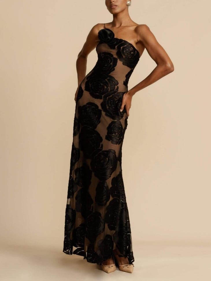 Arabella | Dames Bruiloft Gast Bloemen Maxi Jurk