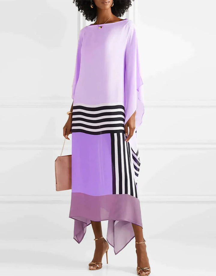 Aria | Vrouwen Caftan Jurk Geometrische Print Batwing Mouw Maxi Jurk