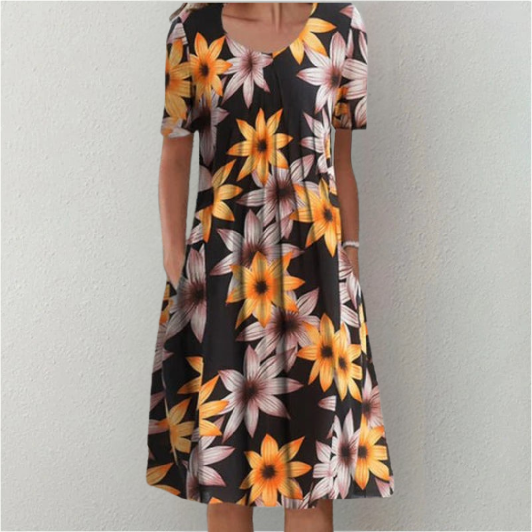 Gwendolyn™ | Stijlvolle en Casual Bloemenjurk met Zakjes