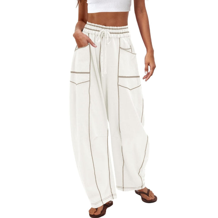 Harlow | Dames Wijd Been Cargo Broek Hoge Taille Met Trekkoord