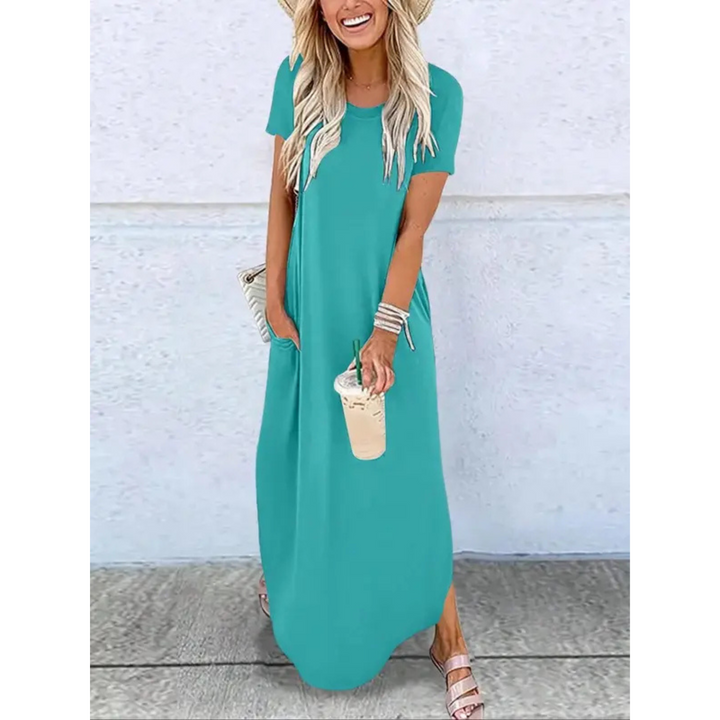 Dora™ | Casual Zomer Maxi Jurk met Ronde Hals