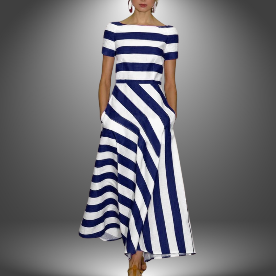 Marcia™ | Handgemaakt Gestreept Maxi-jurk