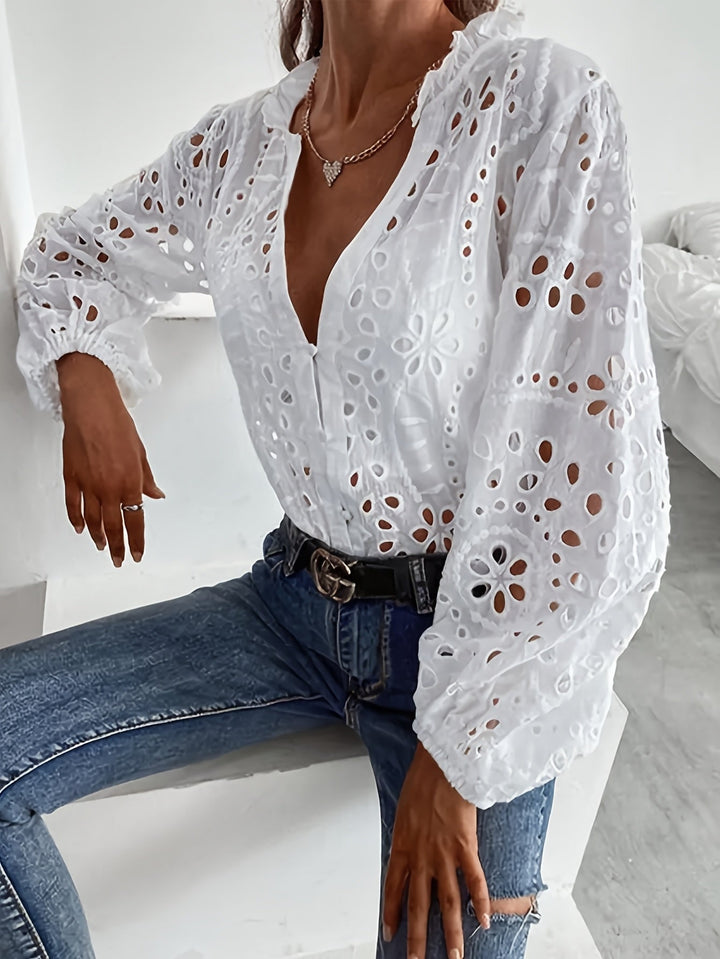 Elise™ | Bloemige Blouse met Lange Mouwen
