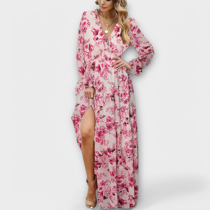 Wilma™ | Bloemen V-Hals Maxi Jurk
