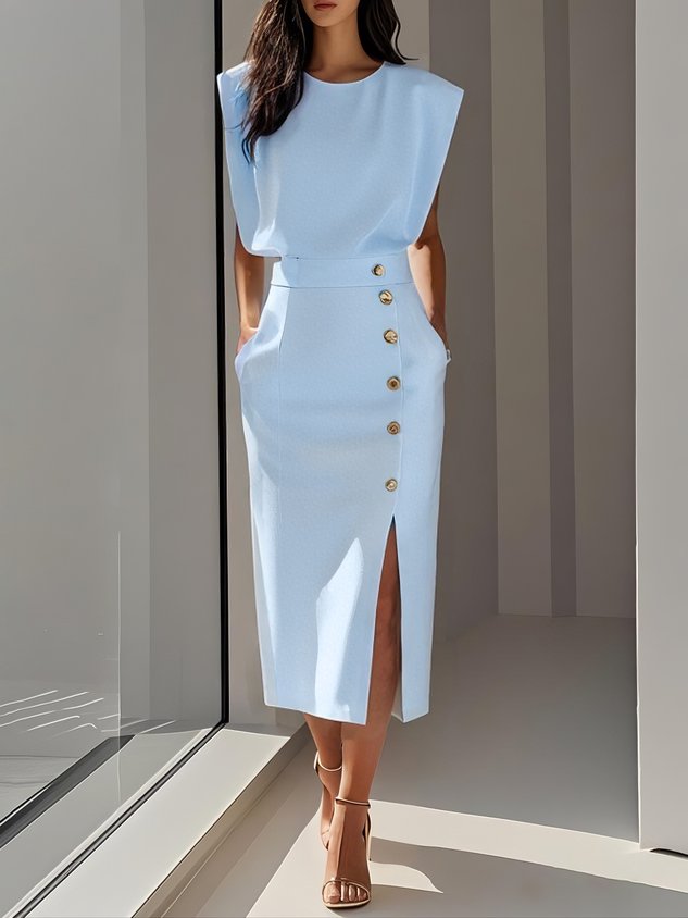 Aspen™ | Moeiteloze Charme Midi Jurk