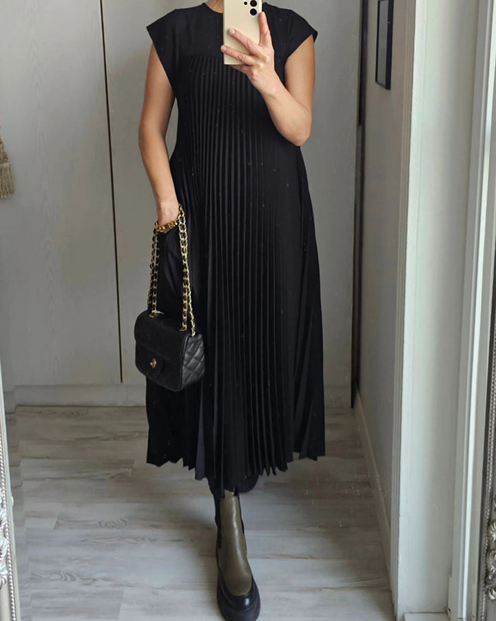 Fern | Vrouwen Flowing Plissé Maxi Jurk Cocktail