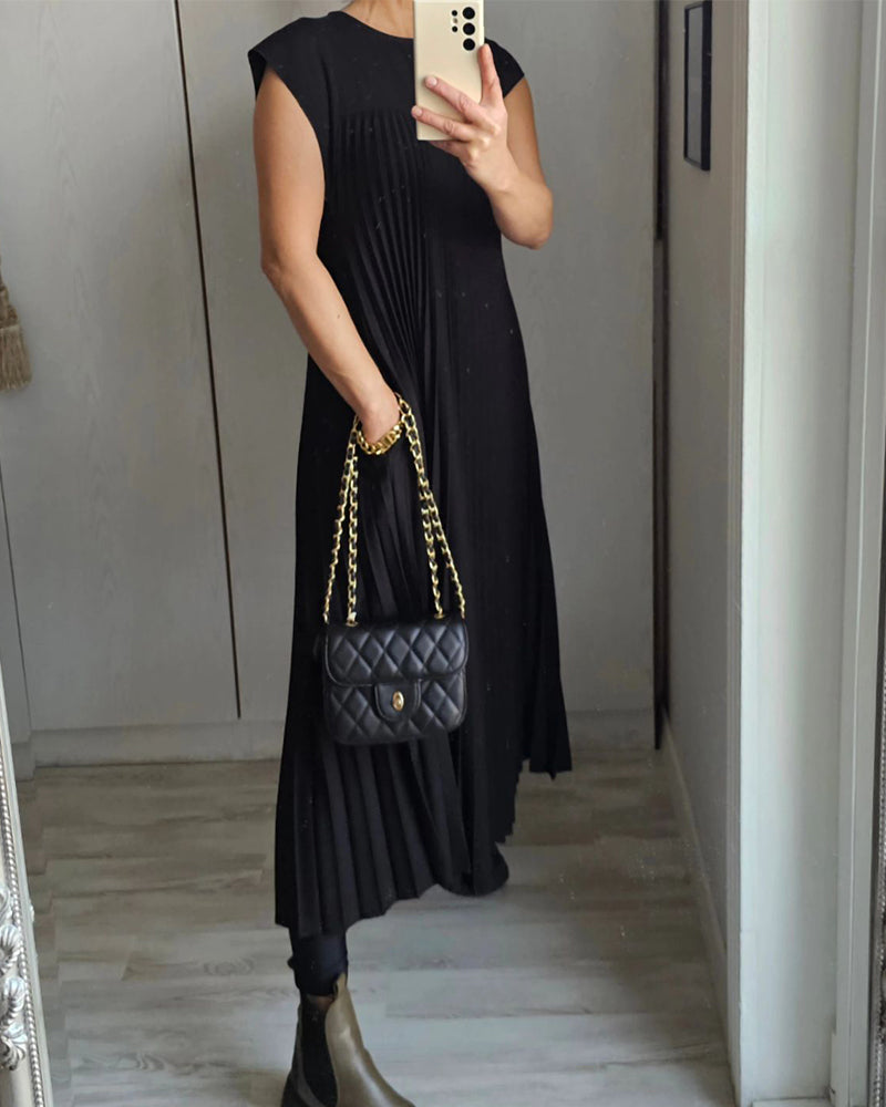 Fern | Vrouwen Flowing Plissé Maxi Jurk Cocktail