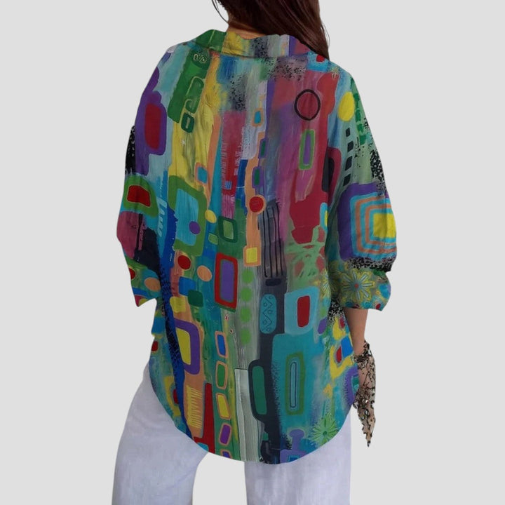 Marjorie™ | Elegante Blouse met Geometrisch Patroon