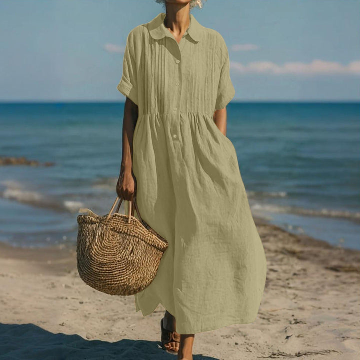 Mandy | Elegante Kraagloze Knopjurk
