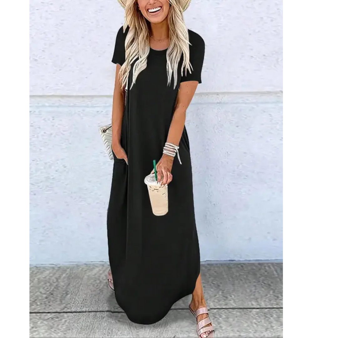 Dora™ | Casual Zomer Maxi Jurk met Ronde Hals