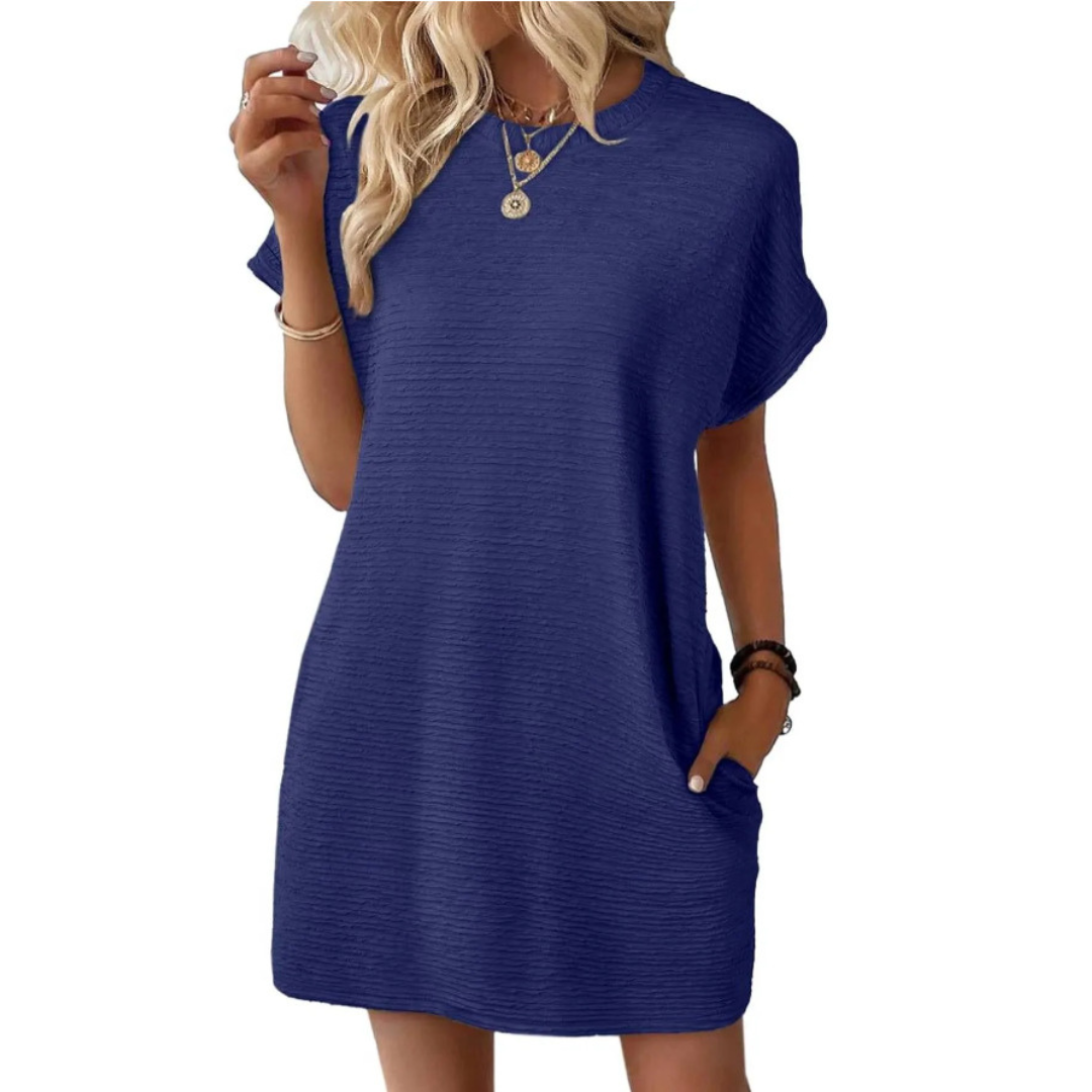 Vivid | Dames Crew Neck Korte Mouwen T-Shirt Mini Jurk