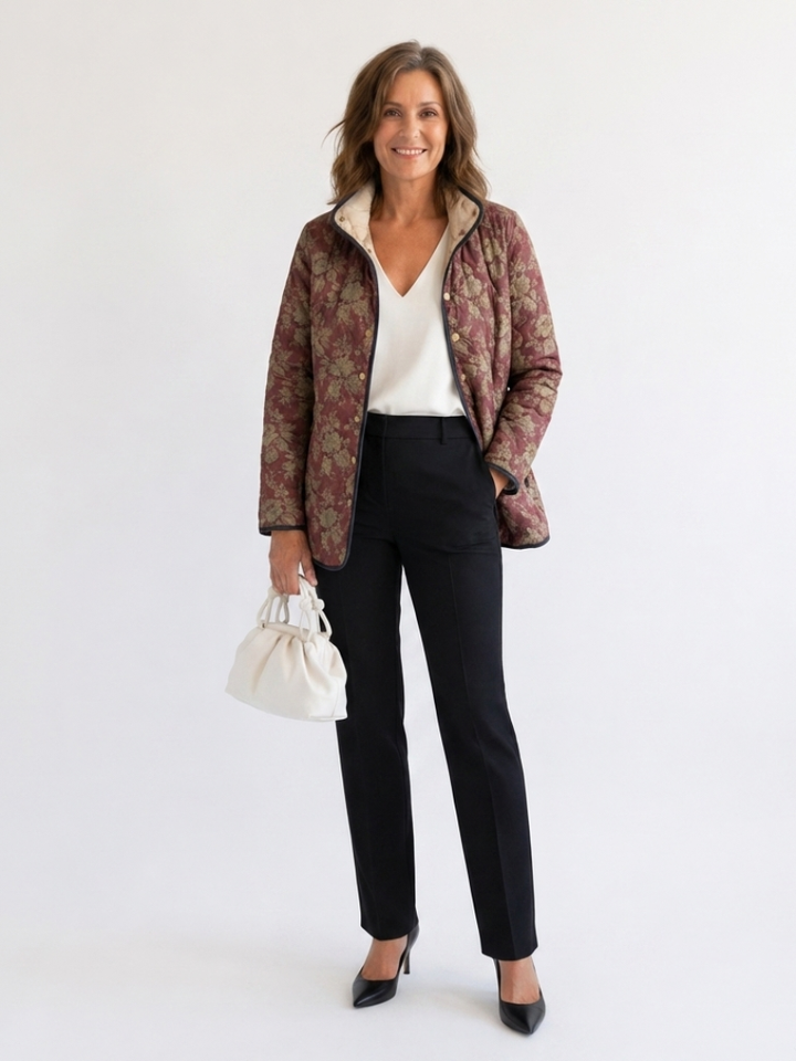 Corinne | Retro Bloemenprint Jas