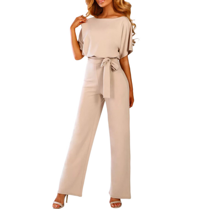 Celeste | Dames Bovenste Met Riem Brede Pijpen Jumpsuit Met Vleermuismouwen Elegante