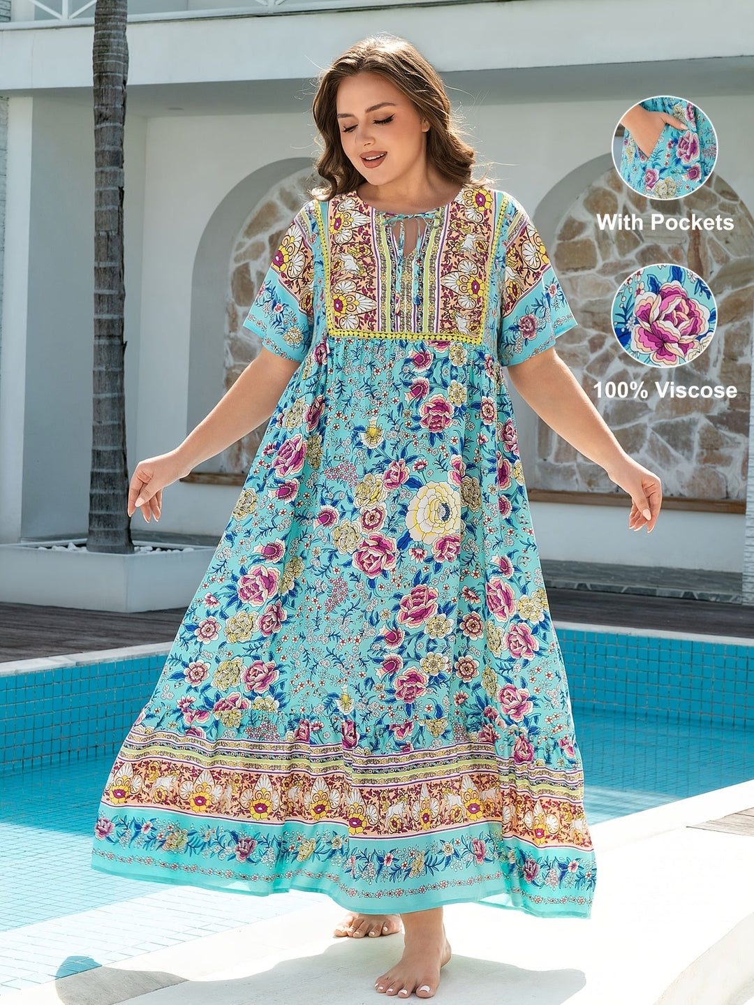 Isla™ - Boho Viscose Pocket Dress