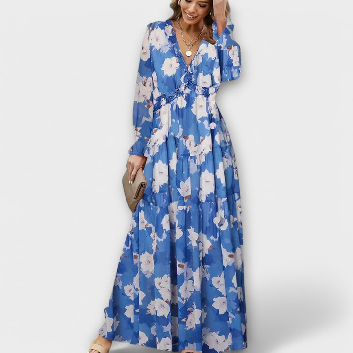 Wilma™ | Bloemen V-Hals Maxi Jurk