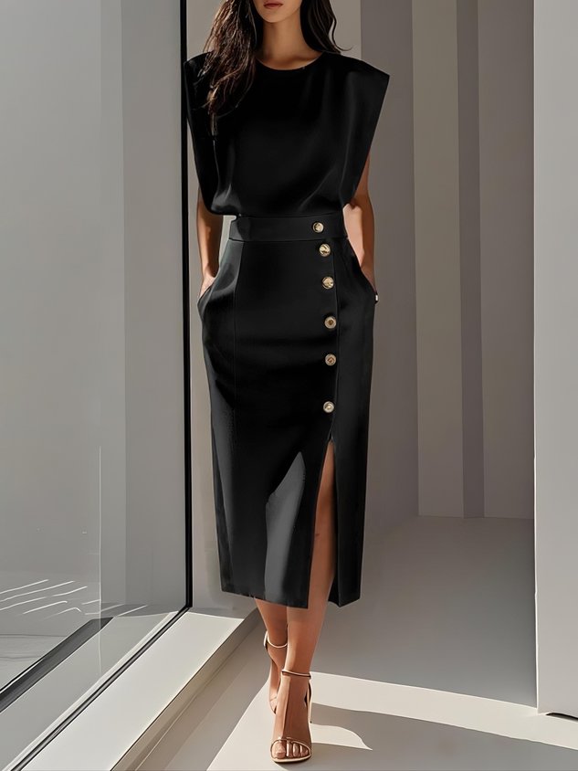 Aspen™ | Moeiteloze Charme Midi Jurk