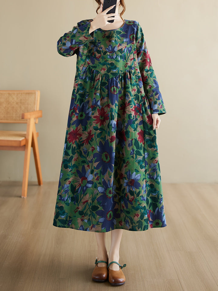 Florentha™ - Vintage Bloemen A-Lijn Jurk