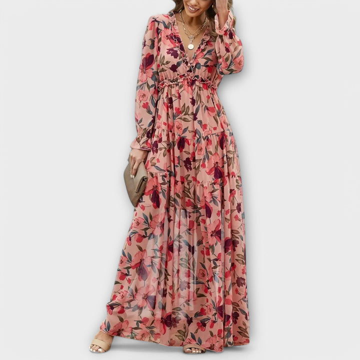 Wilma™ | Bloemen V-Hals Maxi Jurk