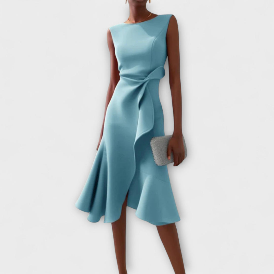 Sheila™ | Gedrapeerde Asymmetrische Midi-jurk
