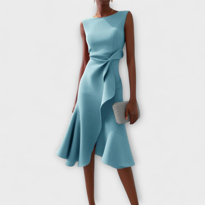 Sheila™ | Gedrapeerde Asymmetrische Midi-jurk