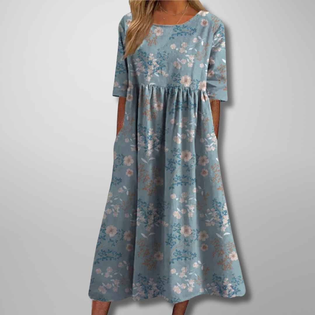 Gail™ | Ontspannen Bloemen Midi Jurk