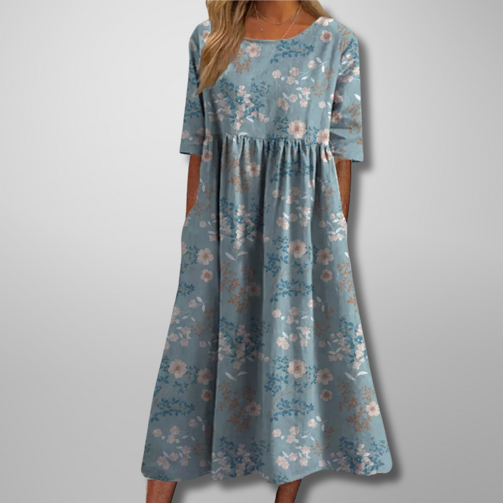 Gail™ | Ontspannen Bloemen Midi Jurk