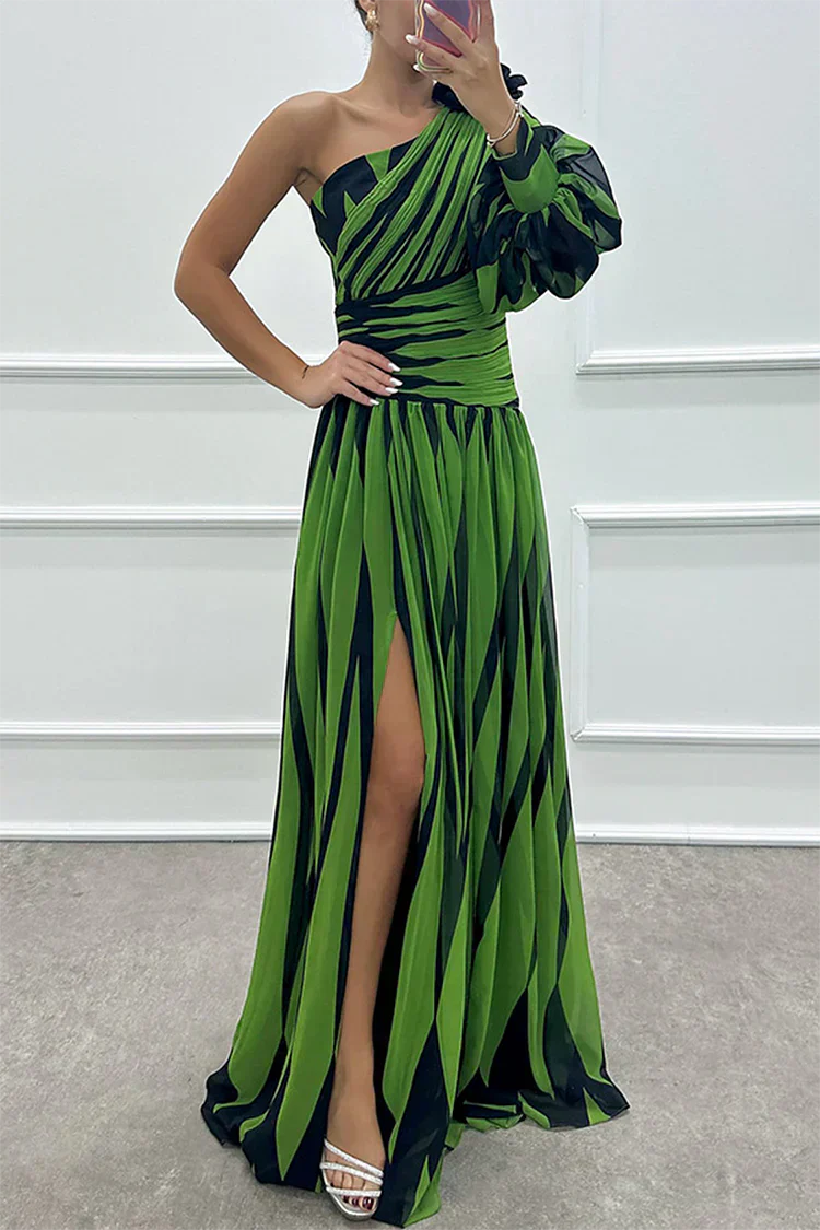 Cordelia | Dames Bruiloft Gast One Shoulder Asymmetrische Maxi Jurk