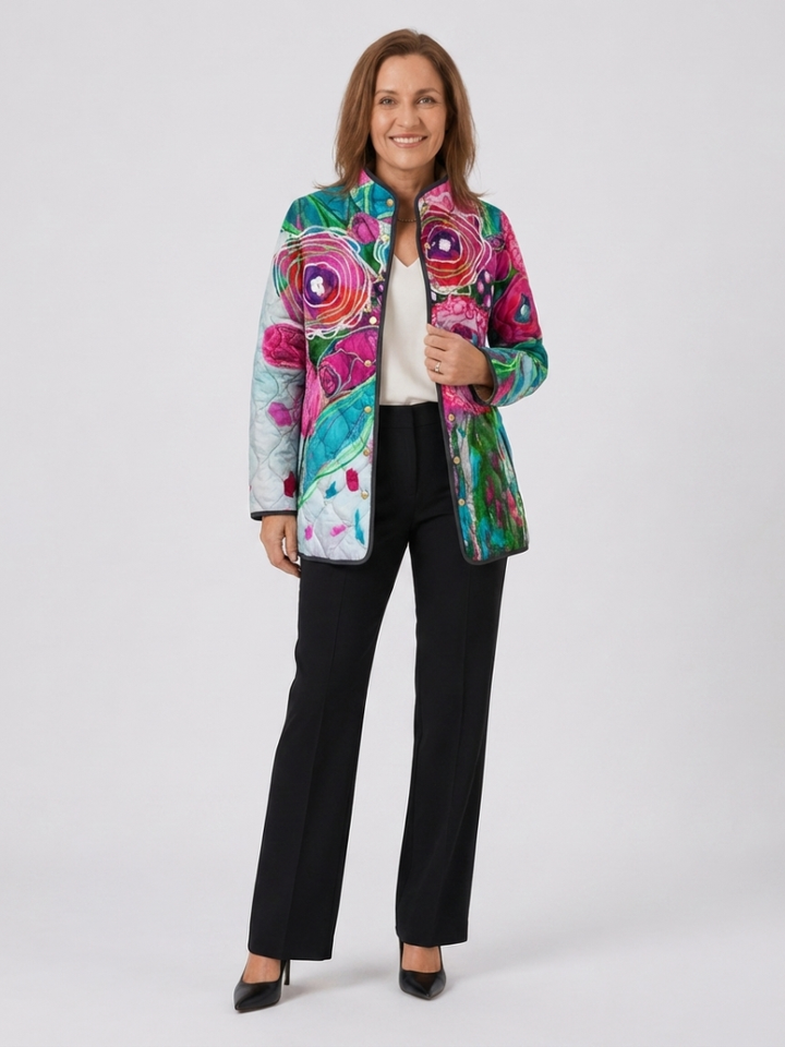 Arianne | Elegante Bloemenpatroon Jas