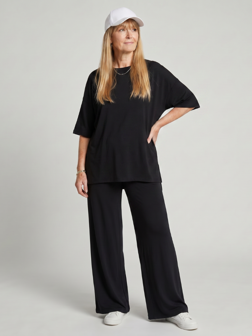 Ramse | Korte Mouw Oversized Top En Wijde Broek Set