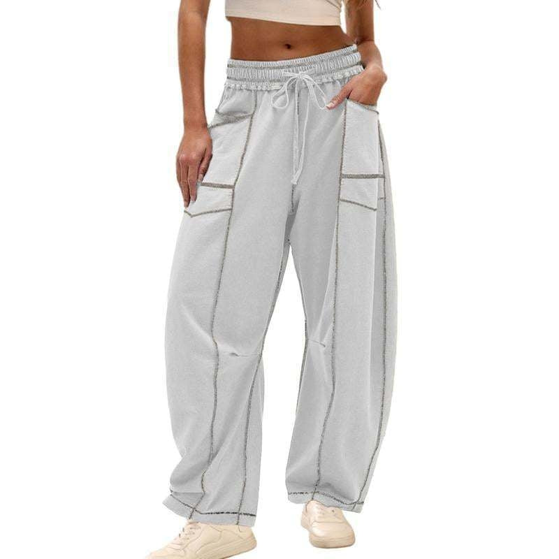 Harlow | Dames Wijd Been Cargo Broek Hoge Taille Met Trekkoord