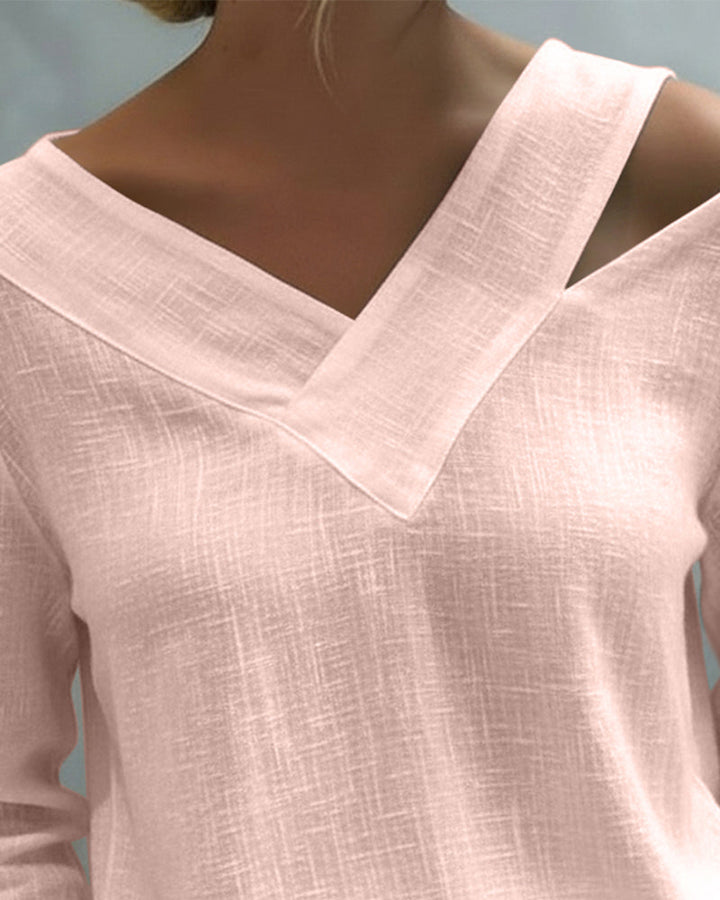 Aria | Dames Asymmetrische V-Hals Lange Mouwen Top