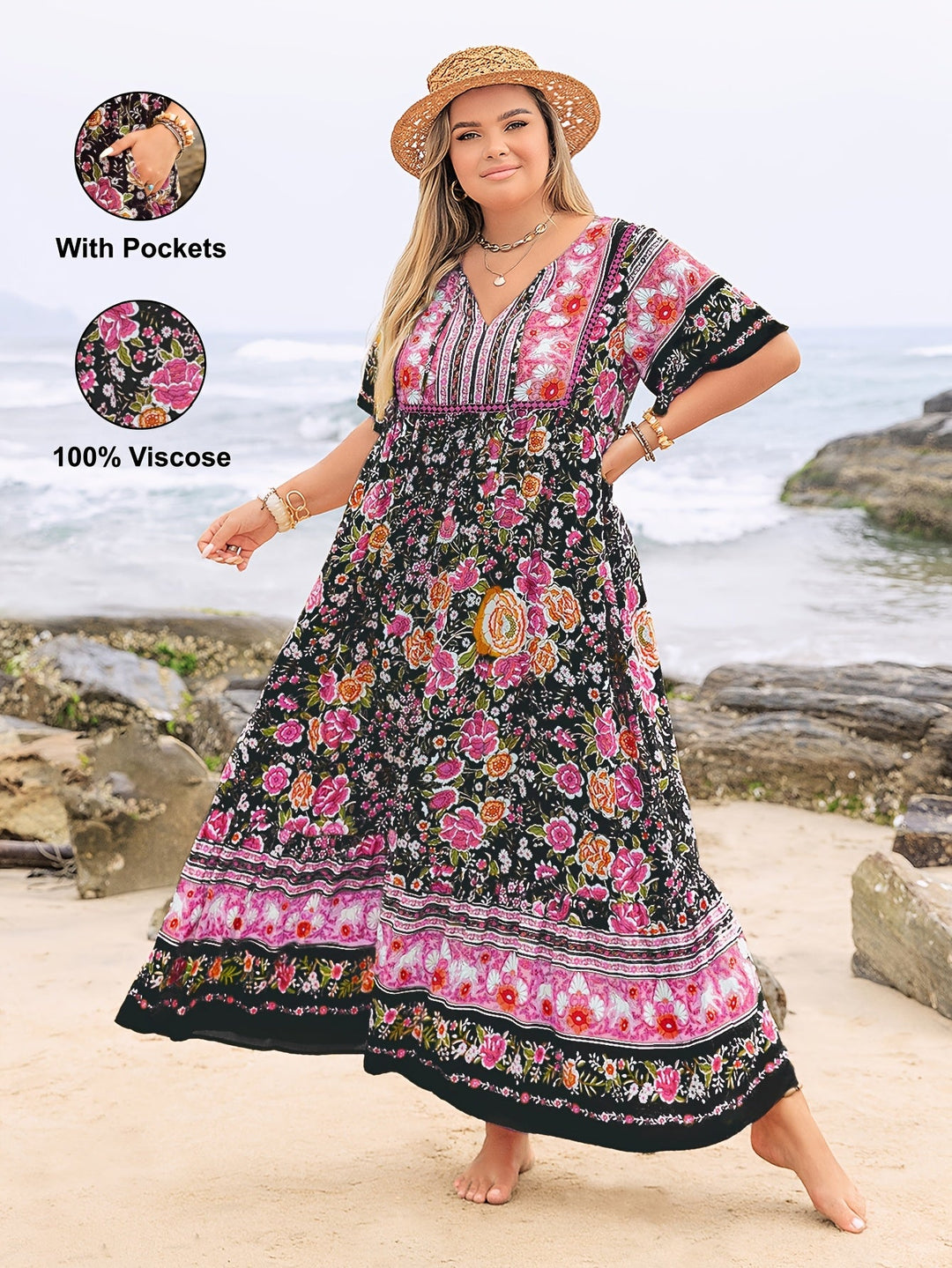 Isla™ - Boho Viscose Pocket Dress