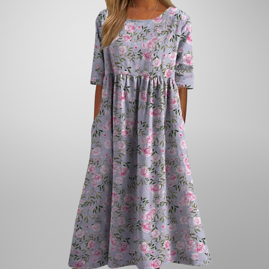Gail™ | Ontspannen Bloemen Midi Jurk