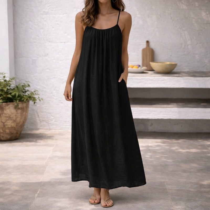 Lena | Vrouwen Maxi Jurk Spaghetti Bandjes Zomerse Jurk