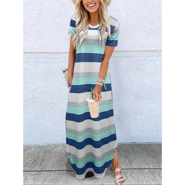 Dora™ | Casual Zomer Maxi Jurk met Ronde Hals