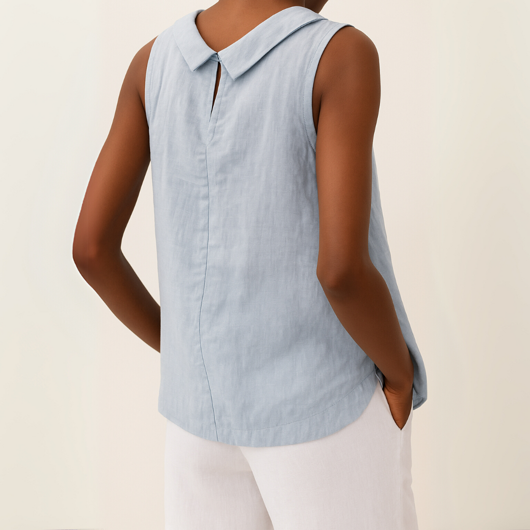 Maria™ | Mouwloze Top met Rolkraag