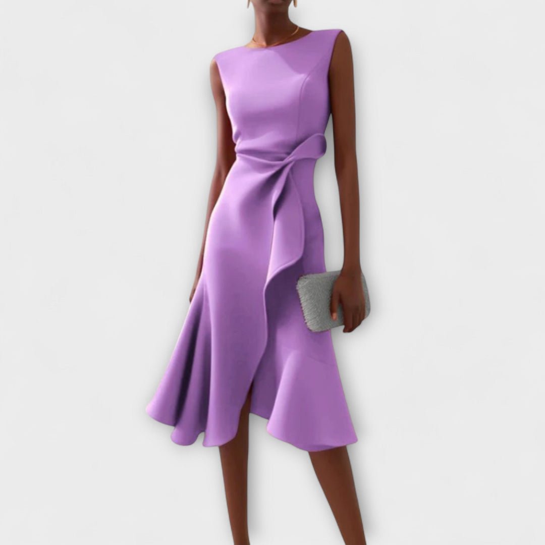 Sheila™ | Gedrapeerde Asymmetrische Midi-jurk