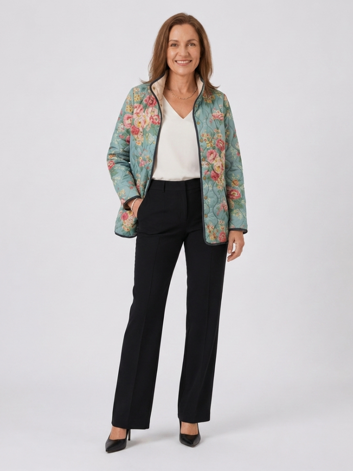 Elara | Gequilt Bloemenprint Jas