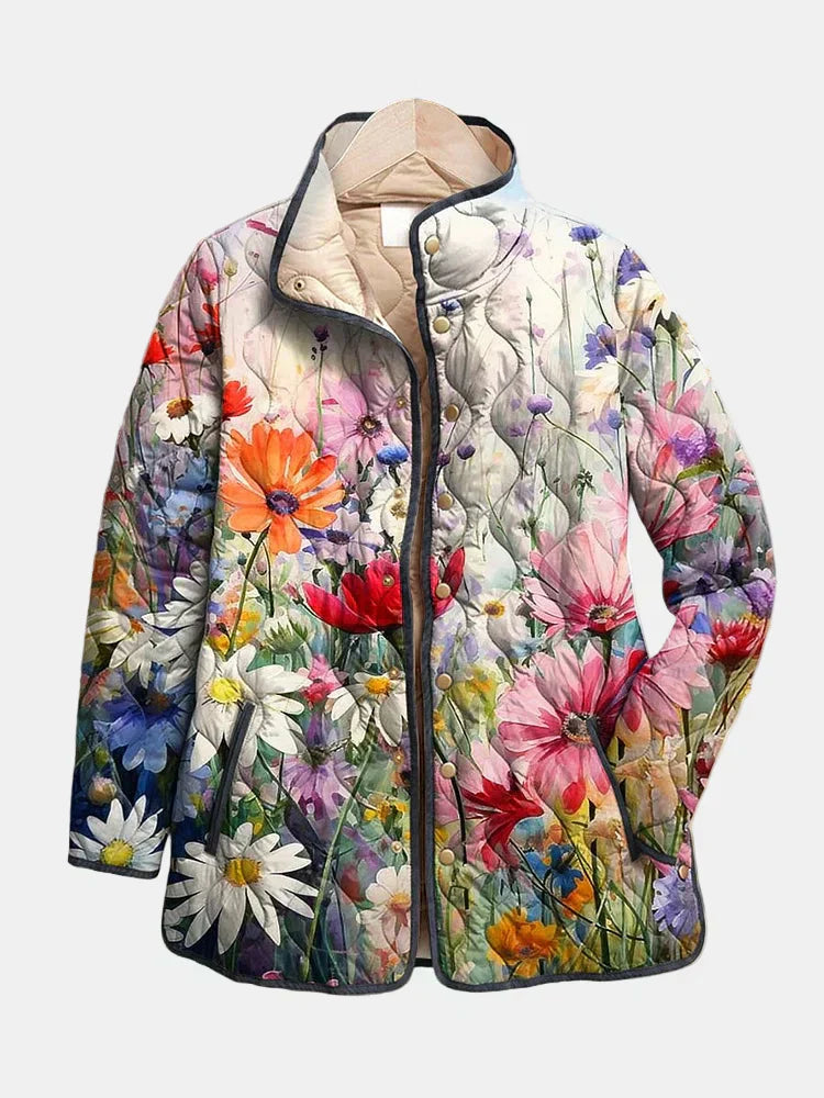 Kaia | Charmante Vintage Bloemenprint Gequilt Jacket