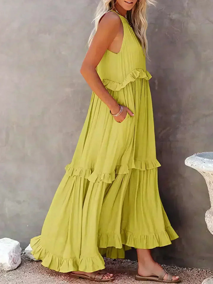 Courtney™ | Elegante Mouwloze Jurk met Ruffles