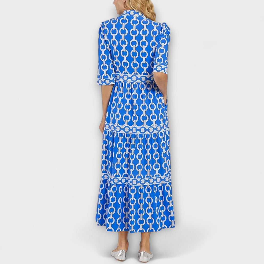Wendy™ | Midi Jurk met Kettingpatroon