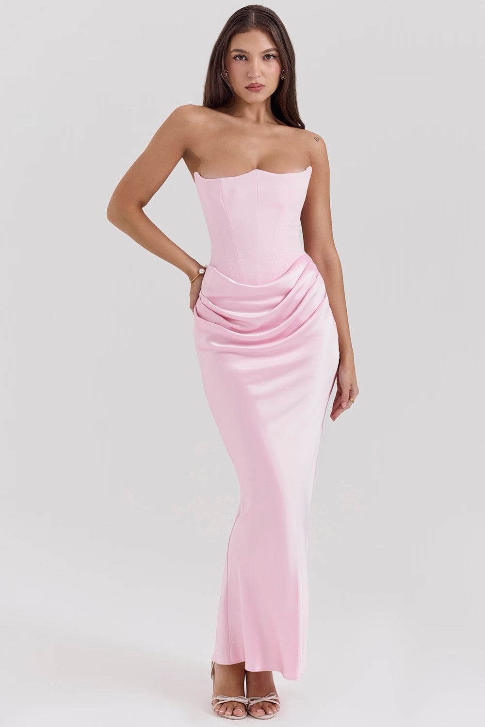 Camellia | Dames Trouwen Gasten Kanten Strapless Jurk Avond