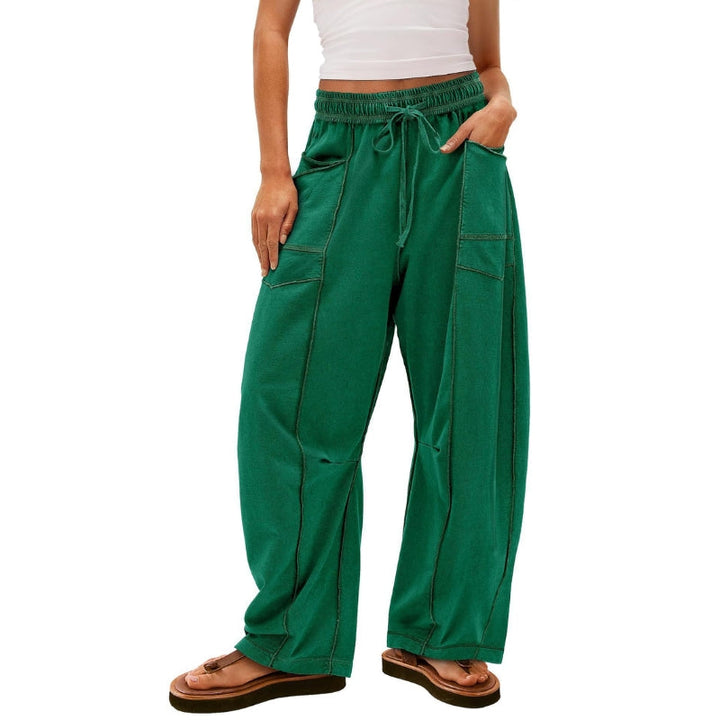 Harlow | Dames Wijd Been Cargo Broek Hoge Taille Met Trekkoord