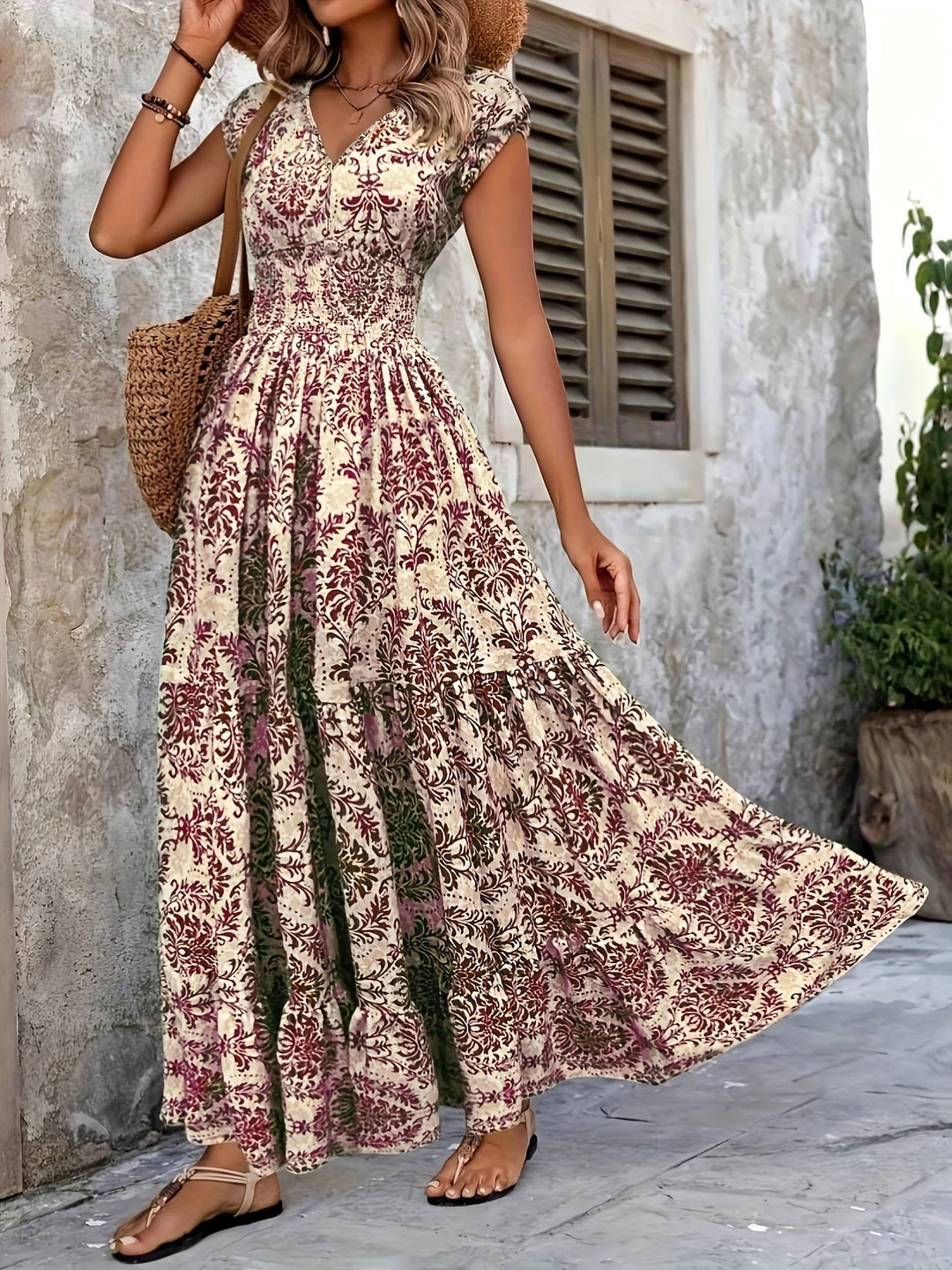 Seraphina | Boho V-Hals Vakantiekleed