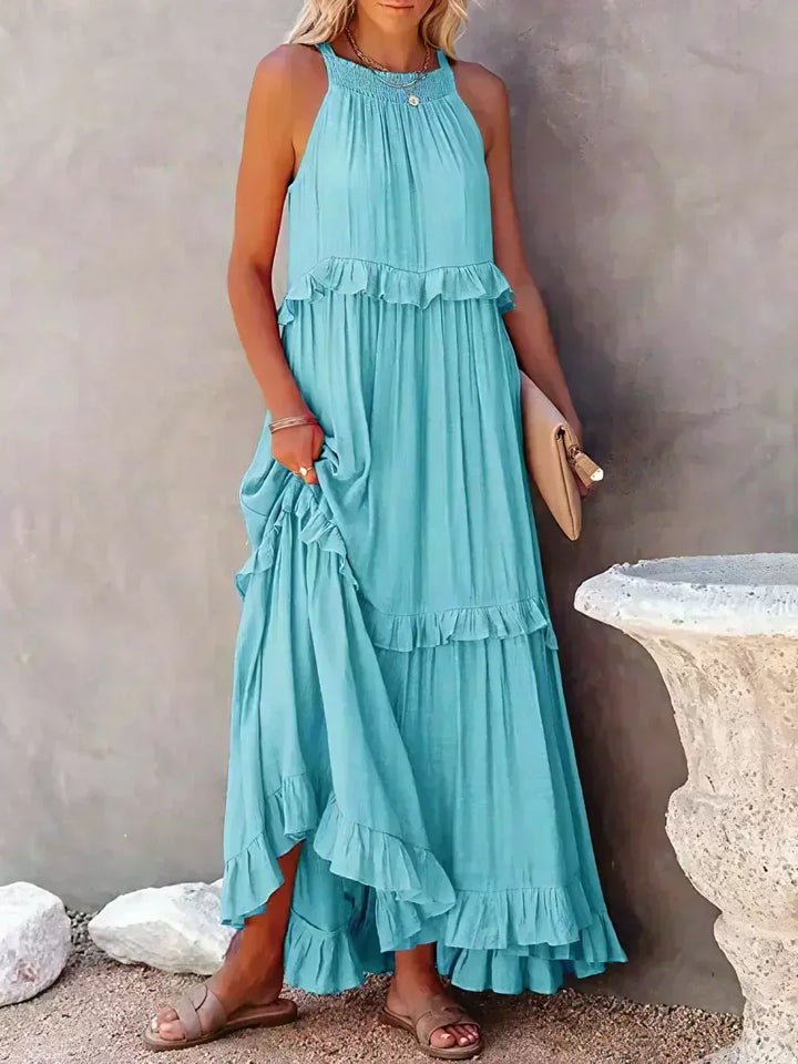 Courtney™ | Elegante Mouwloze Jurk met Ruffles