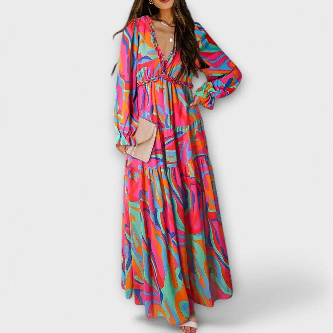 Wilma™ | Bloemen V-Hals Maxi Jurk
