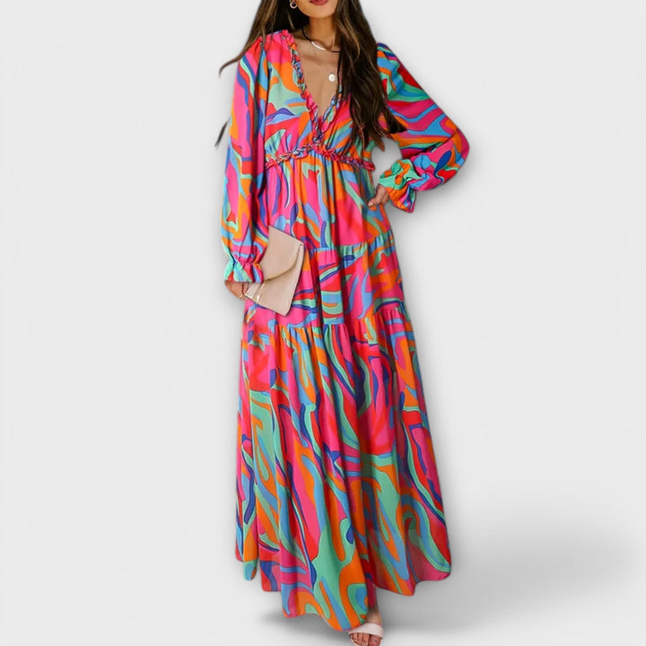 Wilma™ | Bloemen V-Hals Maxi Jurk