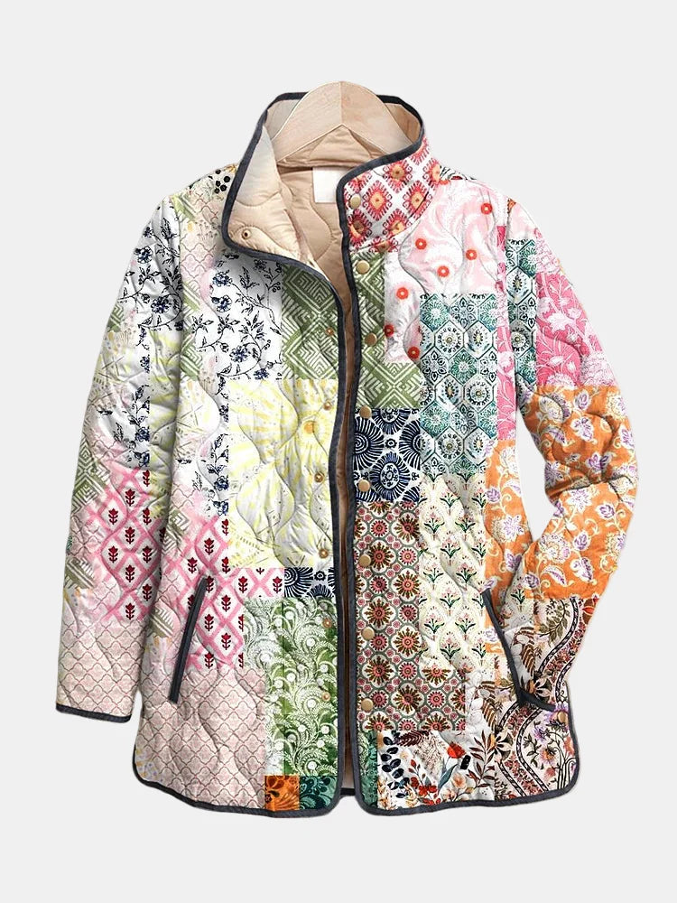 Suri | Casual Bloemenprint Gewatteerde Jas