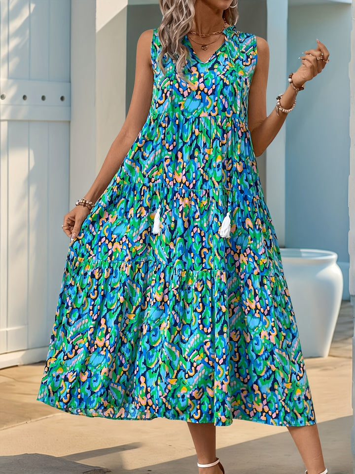 Nyla™ - Boho Fringe Taille-Tie Jurk