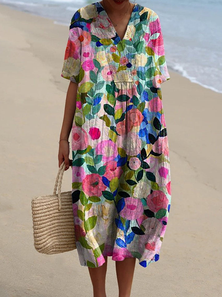 Margaret | Luchtige Bloemen Strandjurk